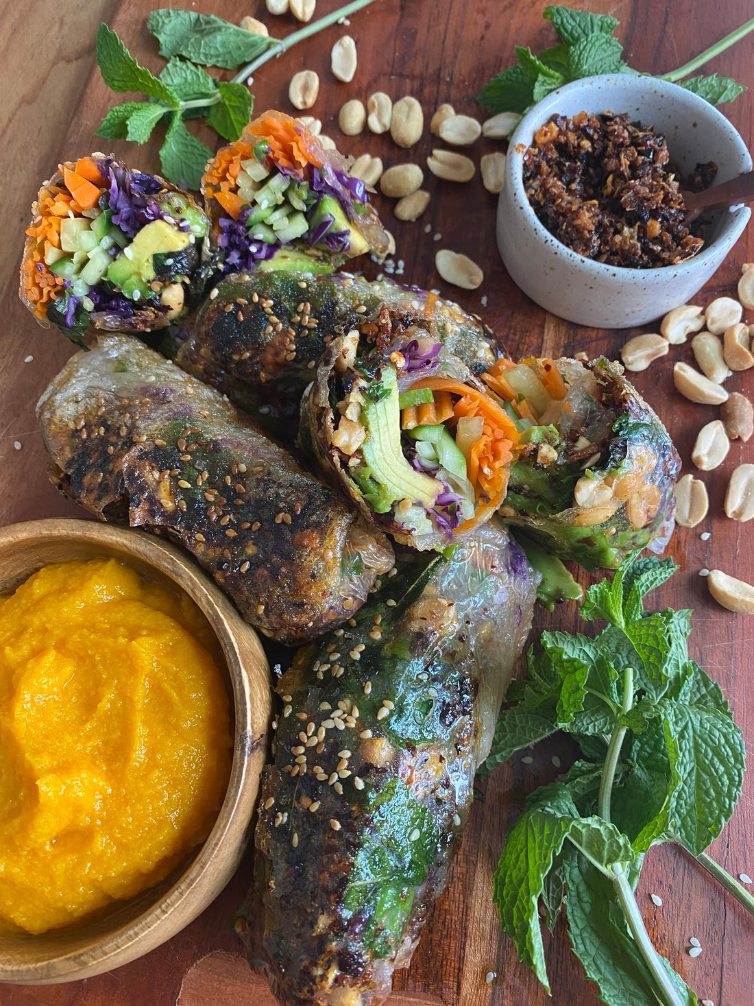 Pickled Ginger Spring Rolls