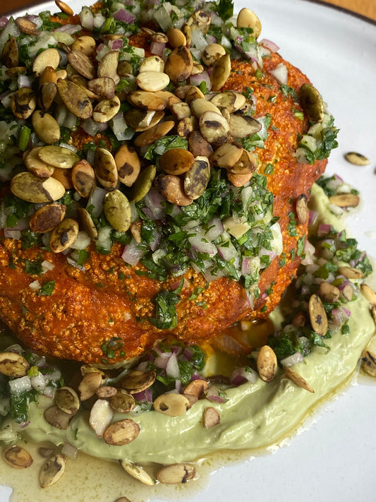 Habanero Romesco Roasted Cauliflower